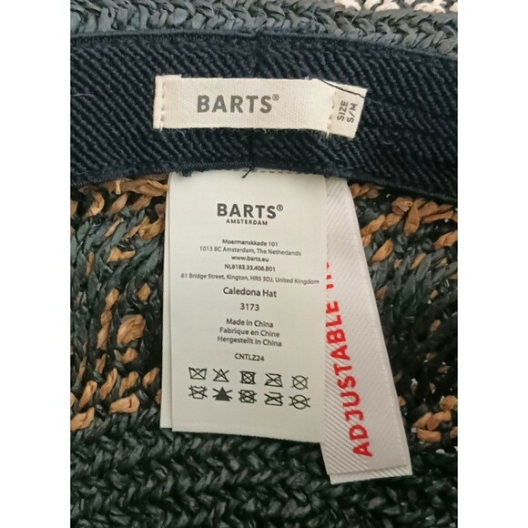 Barts Amsterdam Caledona Blk/Cream Straw Wide Brim Woven Sun Hat O/S main image 10